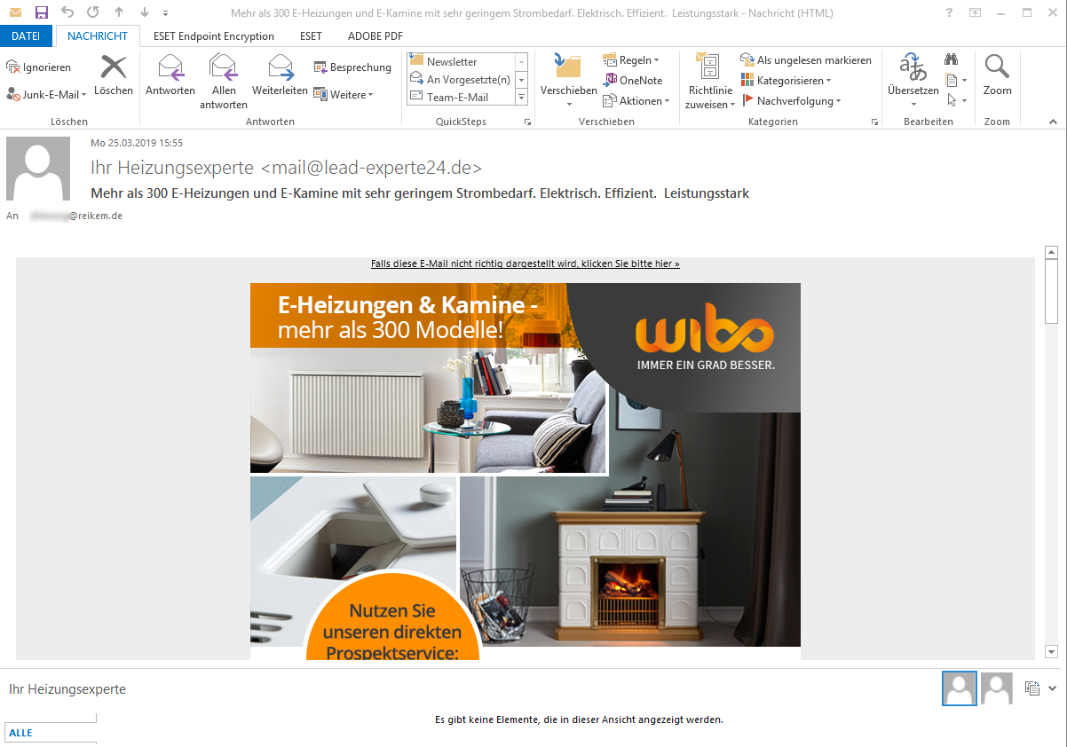 Klassische Werbe Mail